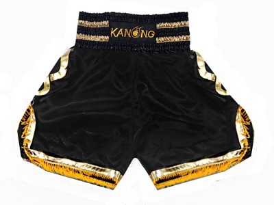 Pantaloncini boxe , pantaloncini da boxe : KNBSH-201-Nero-Oro